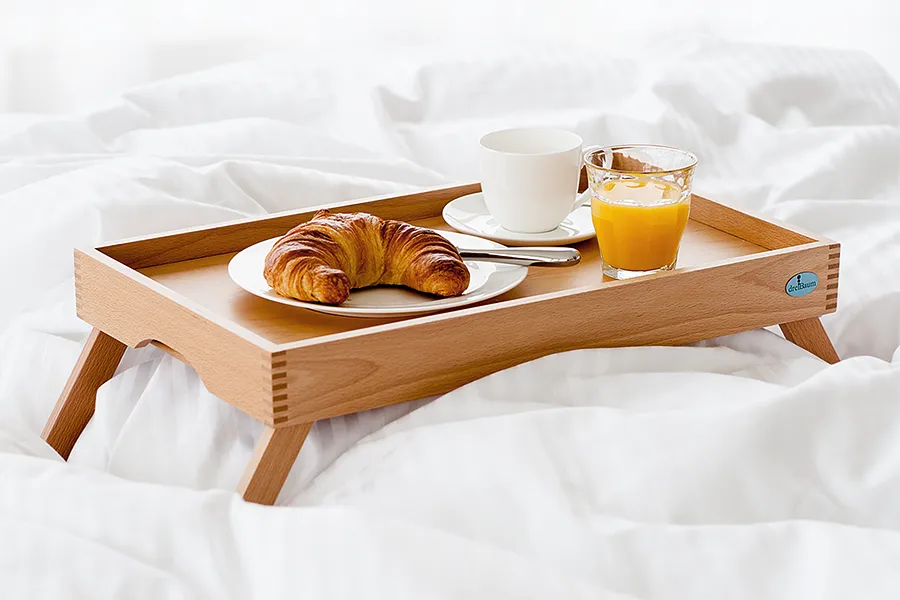 Betttablett Buche Klarlack